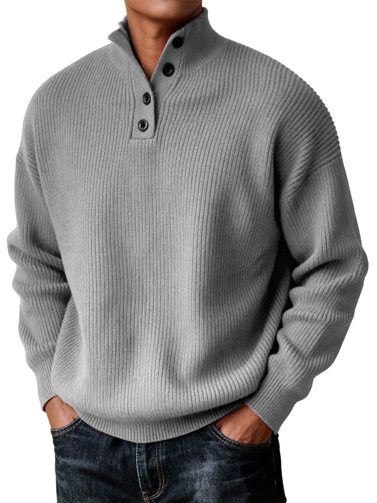 Men's Simple Turtleneck Casual Knitted Sweater For