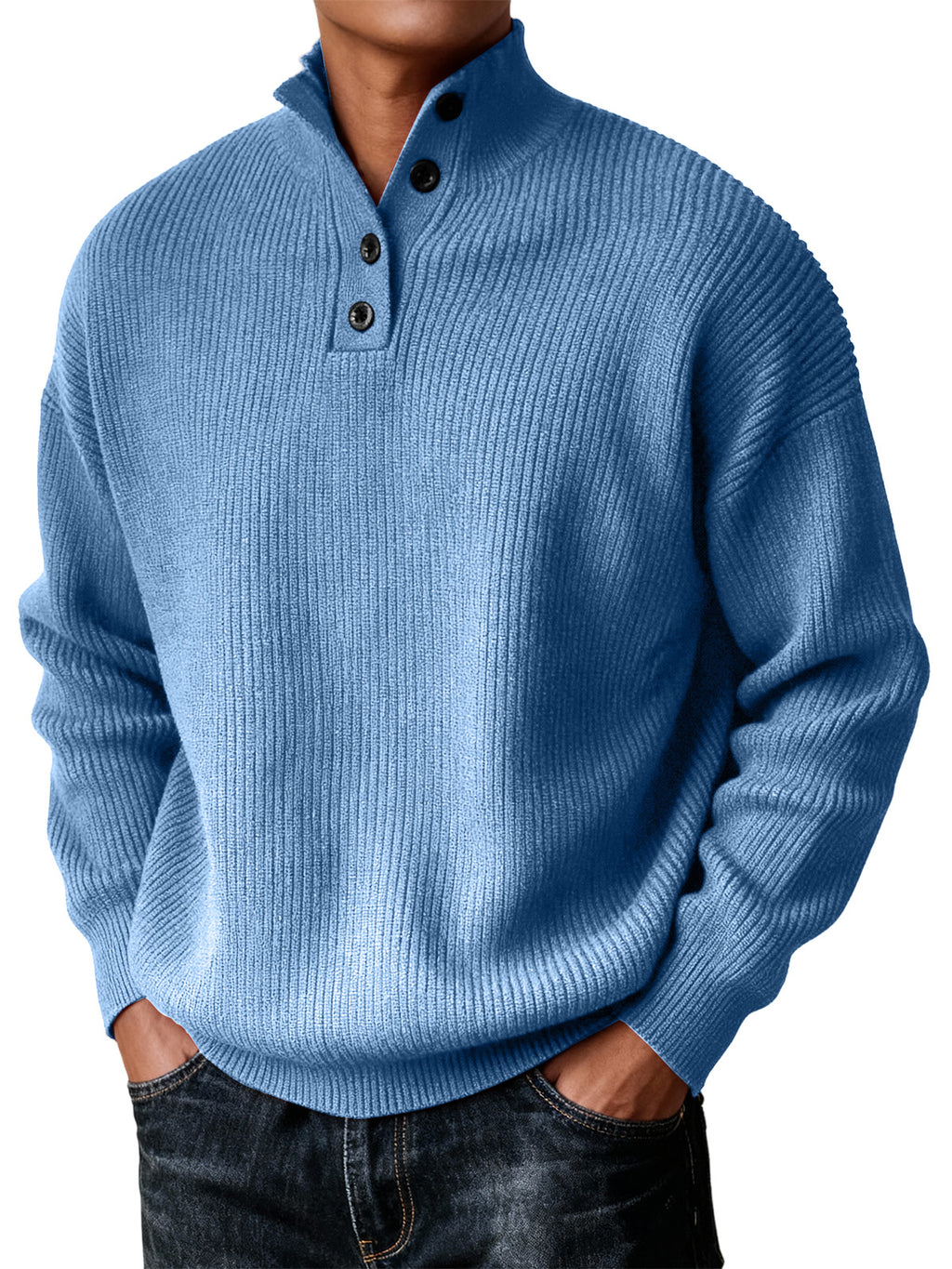 Men's Simple Turtleneck Casual Knitted Sweater For