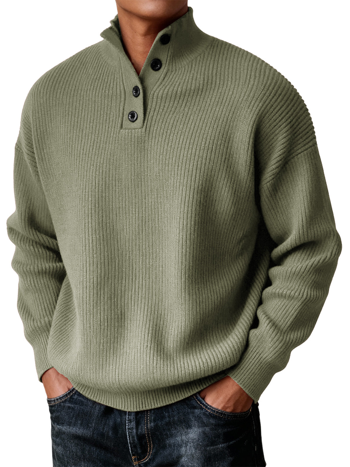 Men's Simple Turtleneck Casual Knitted Sweater For