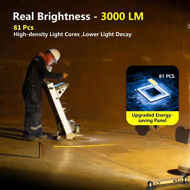5200mAh Magnetic Rechargeable Hood Light Bar for Car Repair