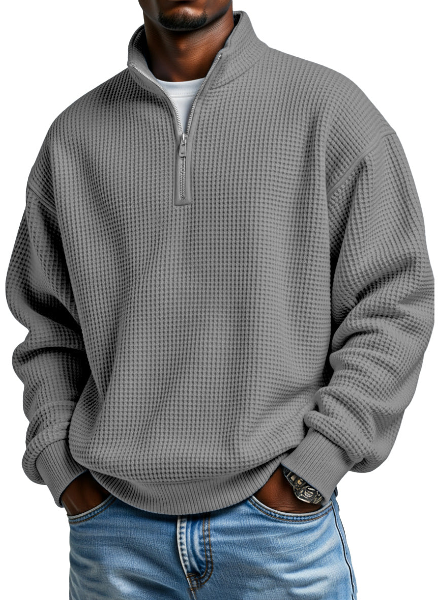 Cozy Waffle Half-Zip Polo