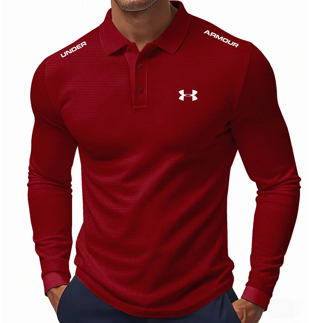 Waffle Texture Lapel Button Shirt