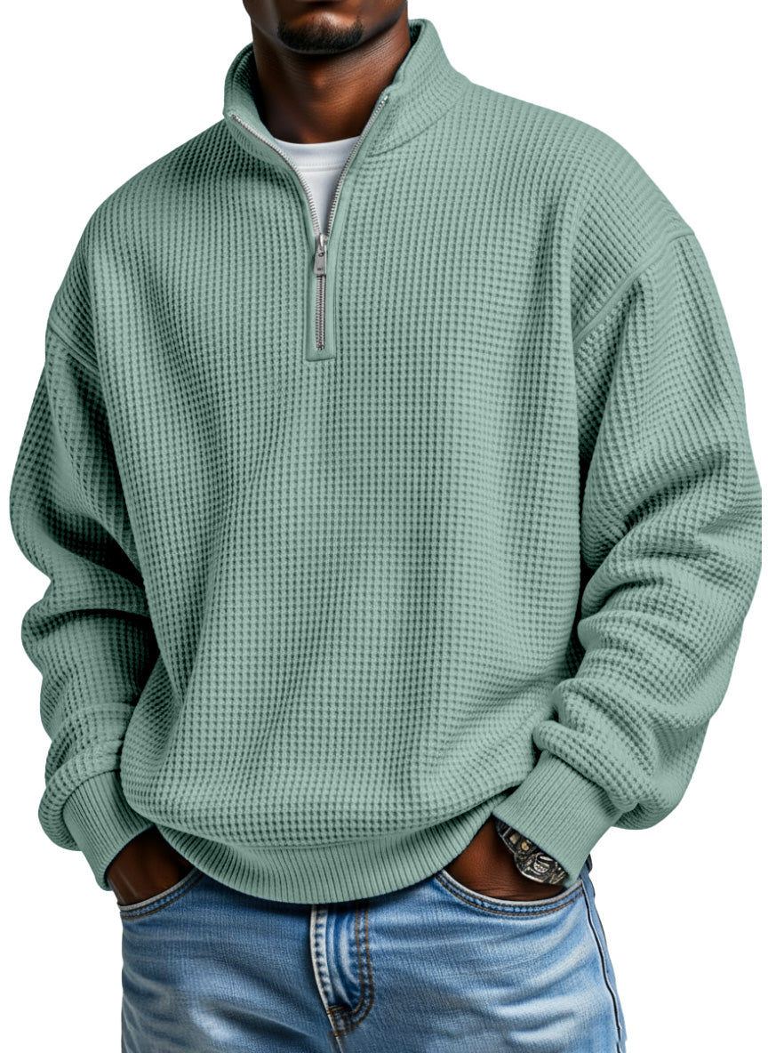 Cozy Waffle Half-Zip Polo